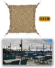 Plasă de Umbrire Mil-Tec Shade Sail – 5 x 5 m, Umbră 70-80%, Coyote