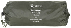 Plase Camuflaj Tarnnetz Basic, 2 x 3 m Oliv MFH - 100% Poliester, Sac transport