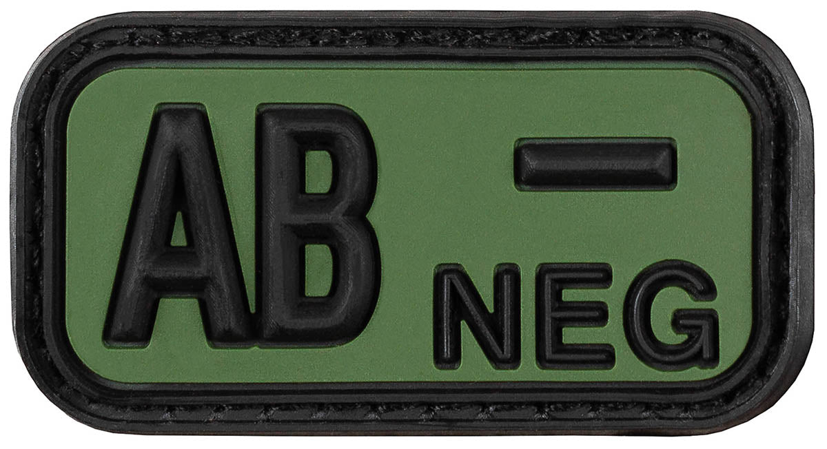 Plasture Velcro 'AB NEG' 3D Negru-Măsliniu MFH - Cauciuc, 5x2.5cm