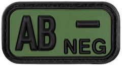 Plasture Velcro 'AB NEG' 3D Negru-Măsliniu MFH - Cauciuc, 5x2.5cm