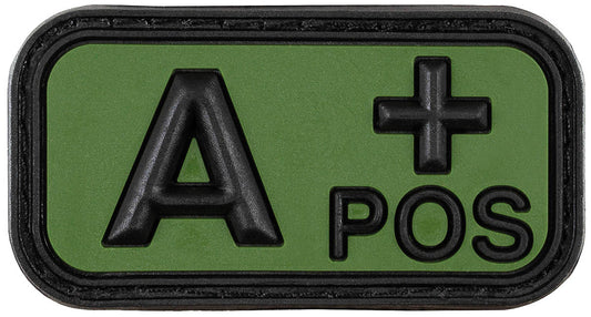 Plasture Velcro Grupă Sanguină A POS 3D Negru-Olive MFH - Cauciuc, 5x2.5cm