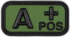 Plasture Velcro Grupă Sanguină A POS 3D Negru-Olive MFH - Cauciuc, 5x2.5cm