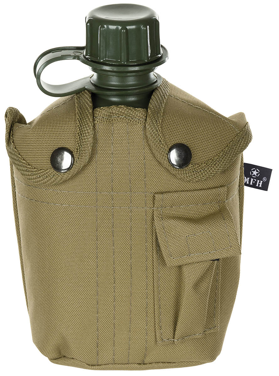Ploscă de campanie US cu husă Coyote Tan MFH - 1 Litru, 200g