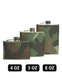 Ploscă Mil-Tec Camuflaj – 220 ml, Oțel Inoxidabil, Woodland