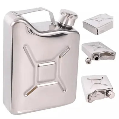 Ploscă Mil-Tec cu Mâner – 170 ml, Capac cu Filet, Argintie