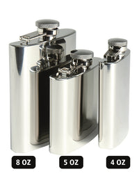 Ploscă Mil-Tec din Inox – gama de ploști inox în mărimile 8 oz, 5 oz și 4 oz