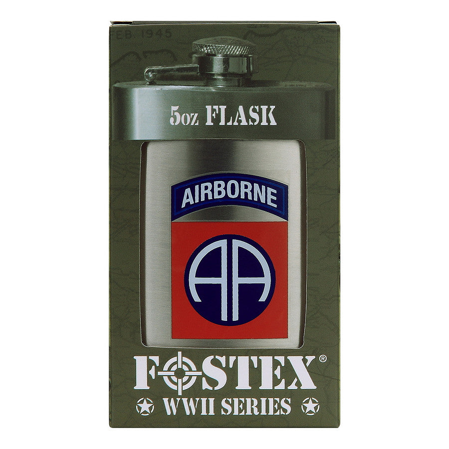 Ploscă Zakfles 82nd Airborne RVS Zilver/Chrome - Echipament Esențial pentru Orice Misiune