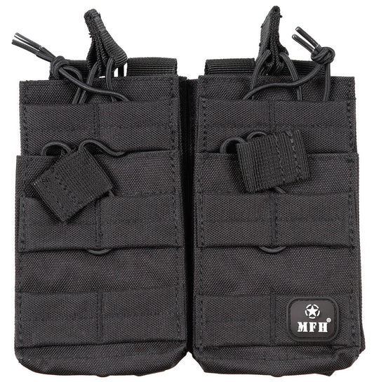 Pochetă Modulară MOLLE Negru MFH - 4 compartimente, Prindere MOLLE