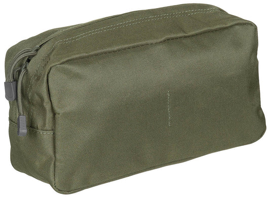 Pochetă MOLLE Multifuncțională Mare Oliv MFH - Fermoar bidirecțional, 4 curele MOLLE