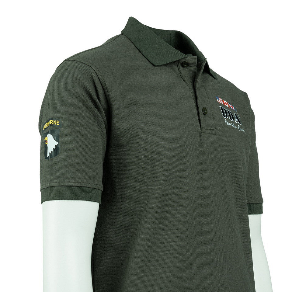 Polo D-Day 1944 Verde Militar - Poartă Istoria cu Mândrie
