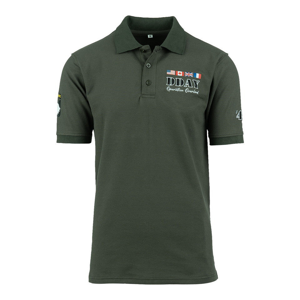 Polo D-Day 1944 Verde Militar - Poartă Istoria cu Mândrie
