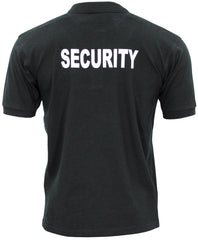 Polo Imprimat Security Negru MFH - Imprimeu piept/spate, Guler tricotat