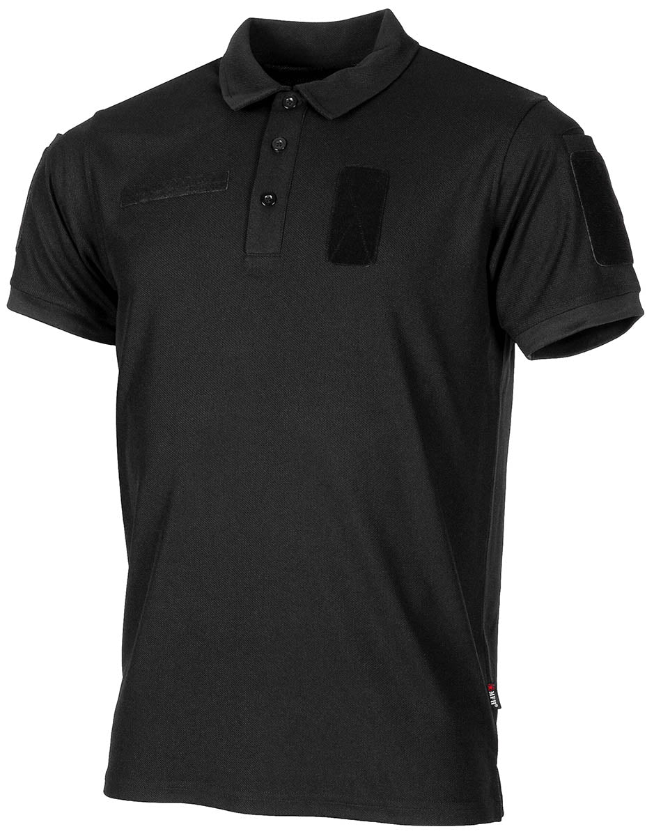 Polo Mânecă Scurtă Tactical Negru MFH - Coolmax, Uscare Rapidă
