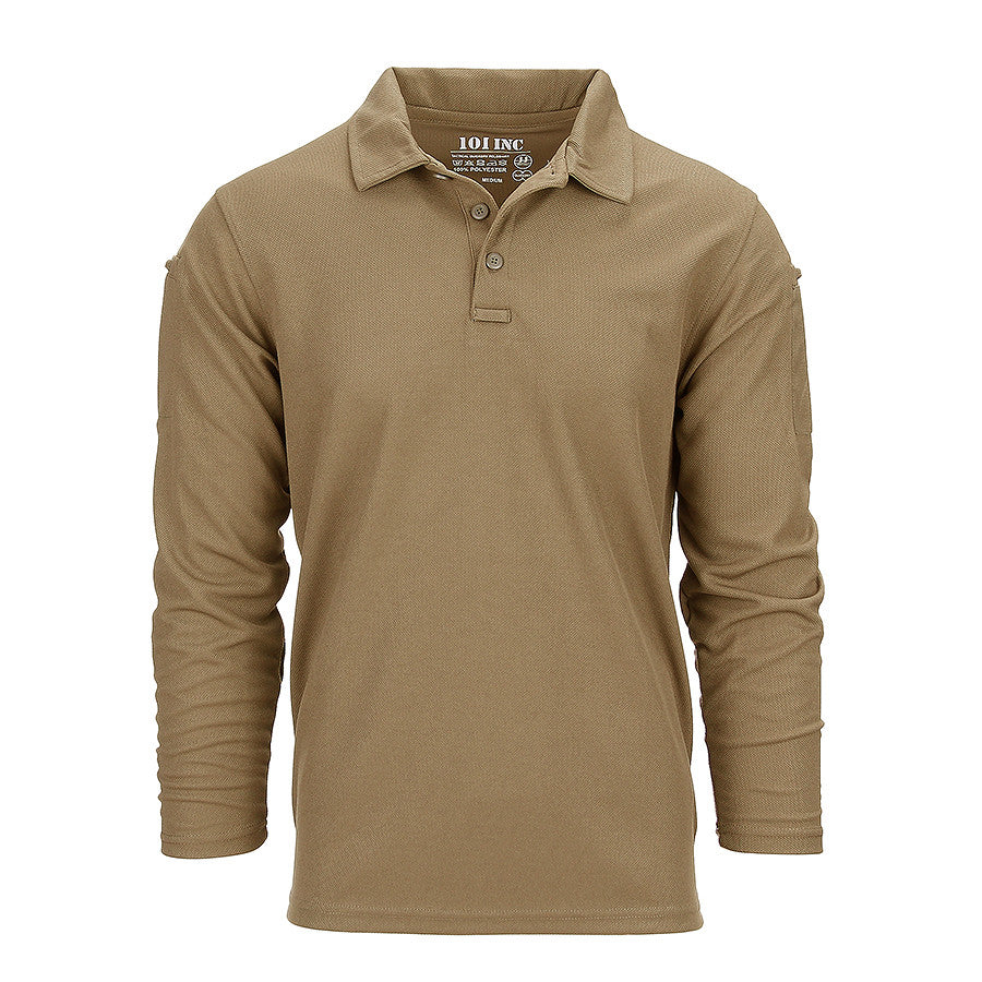 Polo Tactical Quick Dry Mânecă Lungă Coyote Military-Shop.ro - Performanță Non-Stop