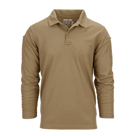 Polo Tactical Quick Dry Mânecă Lungă Coyote Military-Shop.ro - Performanță Non-Stop