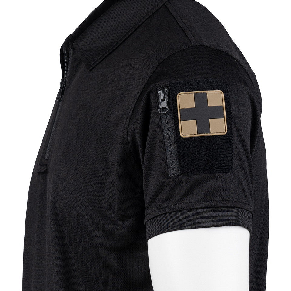 Polo Tactical Zip Quick Dry Negru - Performanță Rapidă, Confort Maxim