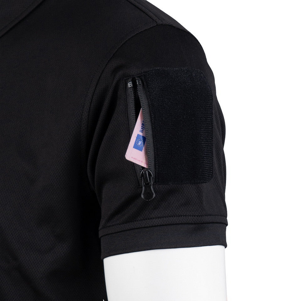 Polo Tactical Zip Quick Dry Negru - Performanță Rapidă, Confort Maxim