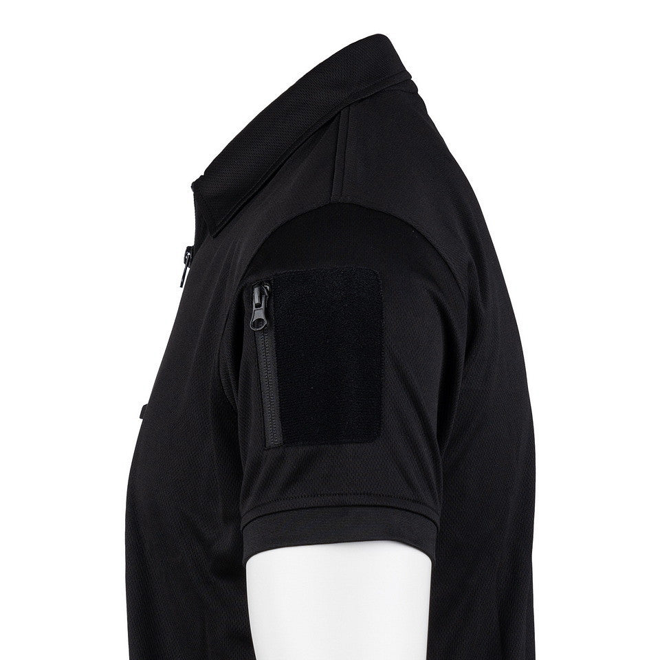 Polo Tactical Zip Quick Dry Negru - Performanță Rapidă, Confort Maxim