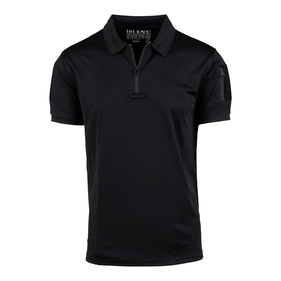 Polo Tactical Zip Quick Dry Negru - Performanță Rapidă, Confort Maxim