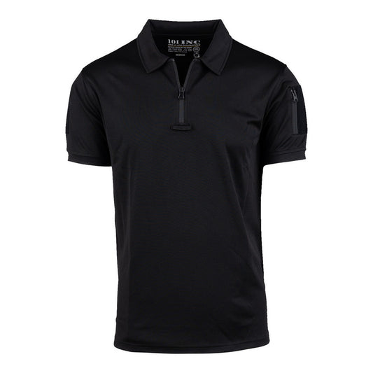 Polo Tactical Zip Quick Dry Negru - Performanță Rapidă, Confort Maxim