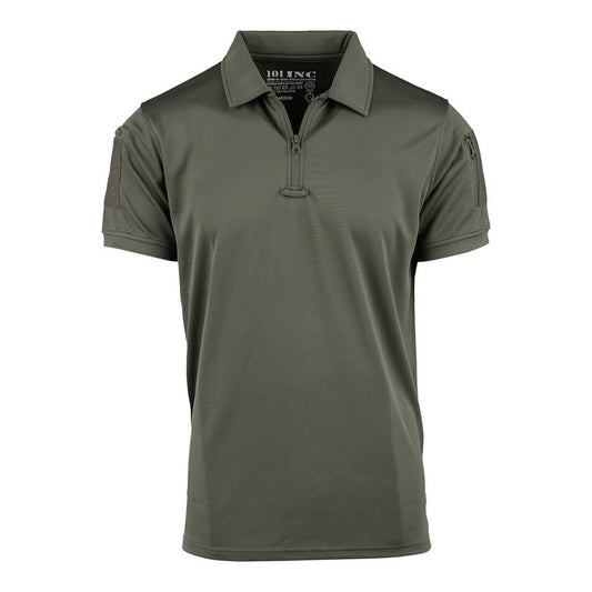 Polo Tactical Zip Quick Dry Ranger Green - Confort Rapid și Agilitate