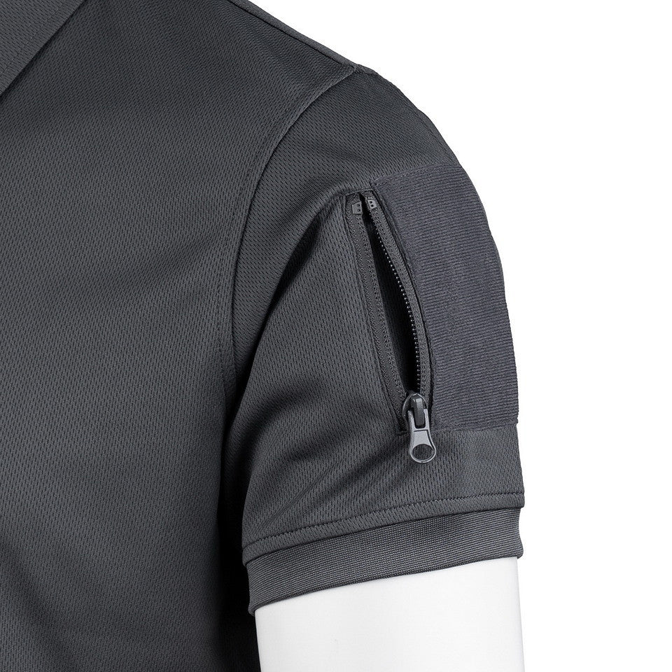Polo Tactical Zip Quick Dry Wolf Grey - Performanță și Confort Superior