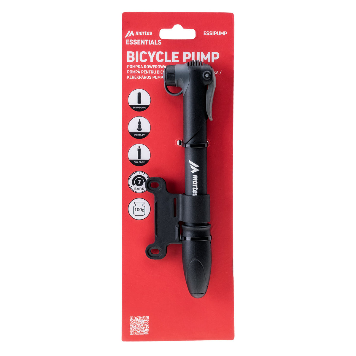 Pompă Bicicletă ESSIPUMP Martes Essentials - Compactă, Universală - 1