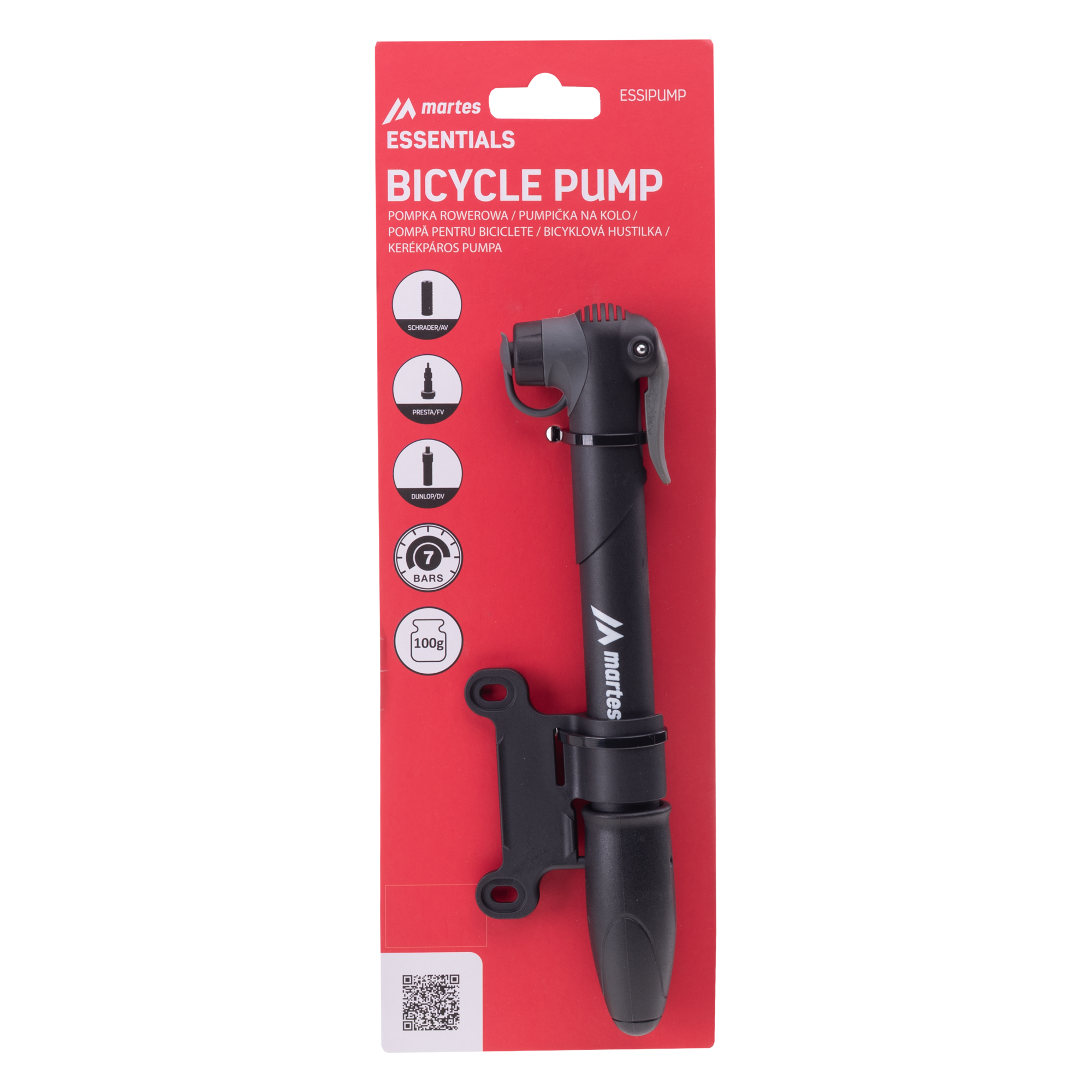 Pompă Bicicletă ESSIPUMP Martes Essentials - Compactă, Universală - 3