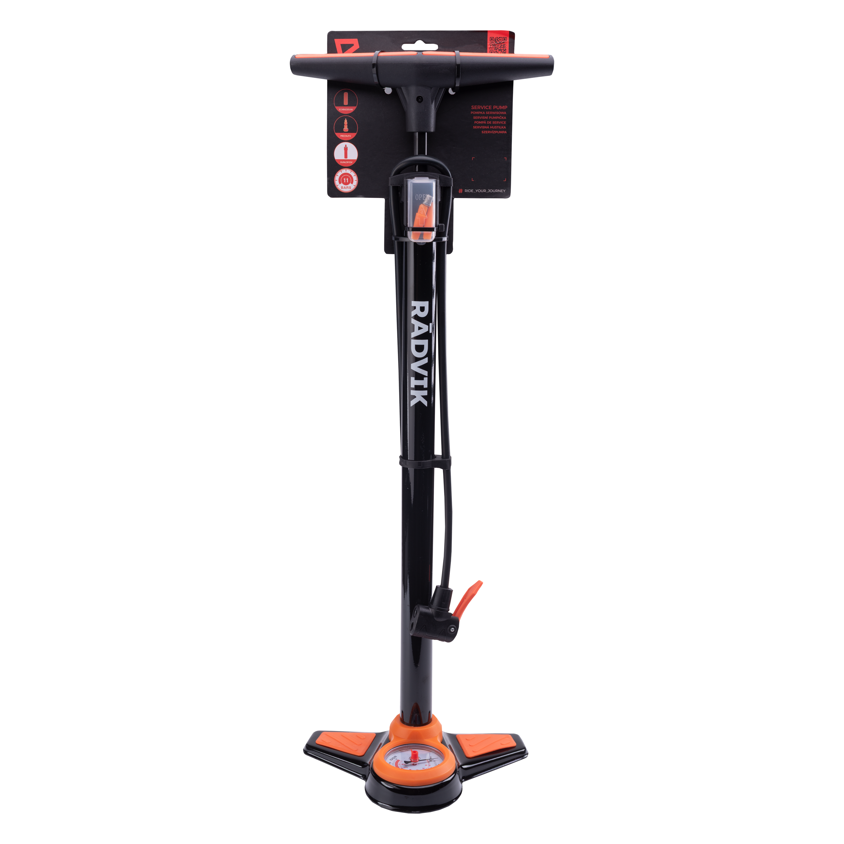 Pompă Bicicletă RADER RADVIK - 11 bar, Schrader/Presta - 2