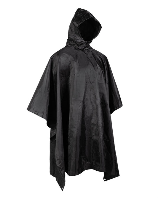 Poncho de Ploaie Mil-Tec Basic – Rip-Stop, 3.000 mm, 260 g, Negru
