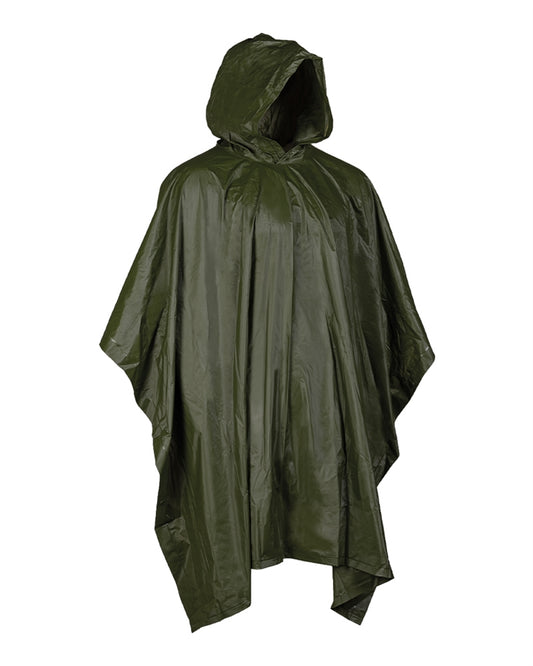 Poncho de Ploaie Mil-Tec din Vinil – 1.600 mm, 203 x 127 cm, Oliv