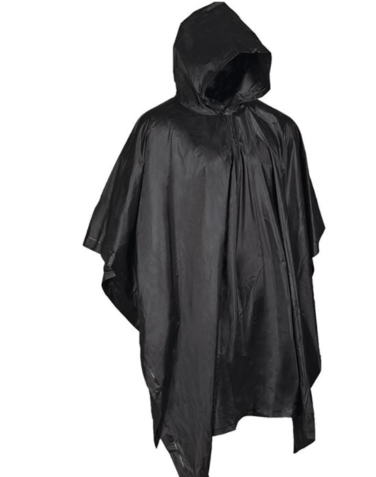 Poncho de Ploaie Negru din Vinil – Ușor, Compact, Versatil