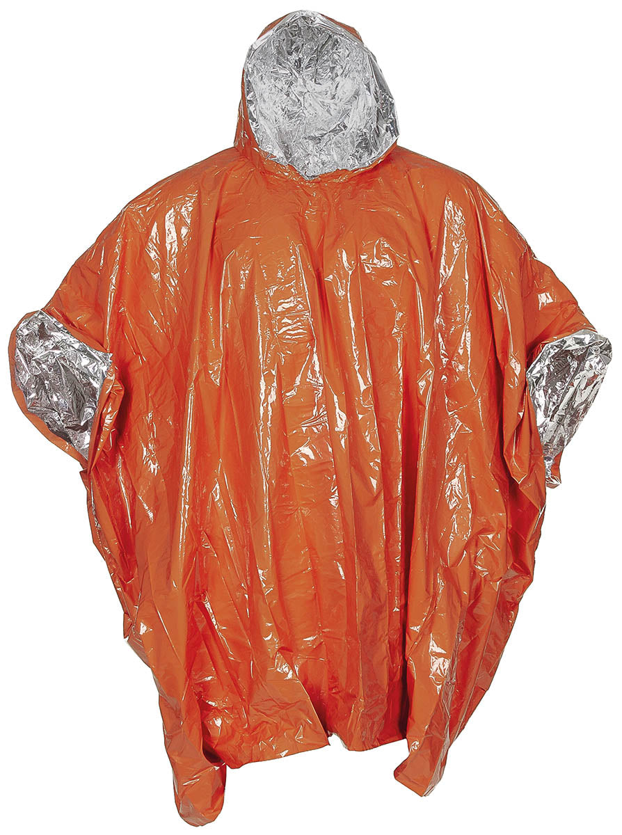 Poncho De Urgență Portocaliu FoxOutdoor - 90g, Aluminizat