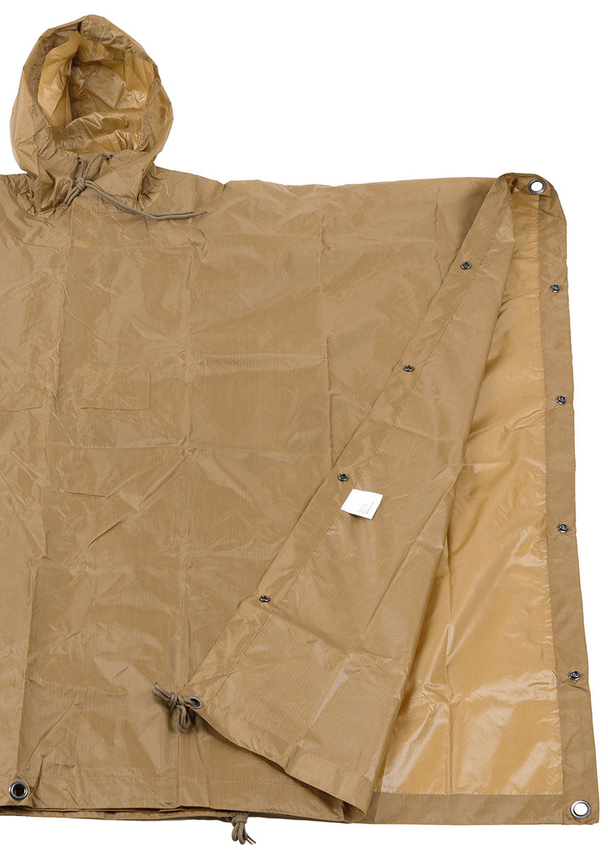 Poncho Rip Stop Coyote MFH - Cusături Sudate, 100% Poliester