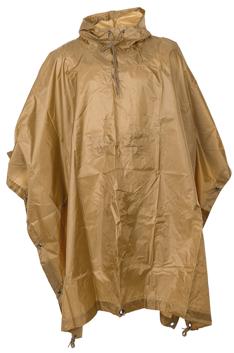 Poncho Rip Stop Coyote MFH - Cusături Sudate, 100% Poliester
