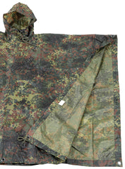 Poncho Rip Stop Flecktarn BW camo MFH - Cusături Sudate, 8 Ochiuri