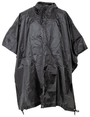 Poncho Rip Stop Negru MFH - Cusături Sudate, 100% Poliester