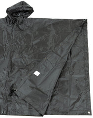 Poncho Rip Stop Negru MFH - Cusături Sudate, 100% Poliester