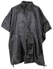 Poncho Rip Stop Negru MFH - Cusături Sudate, 100% Poliester