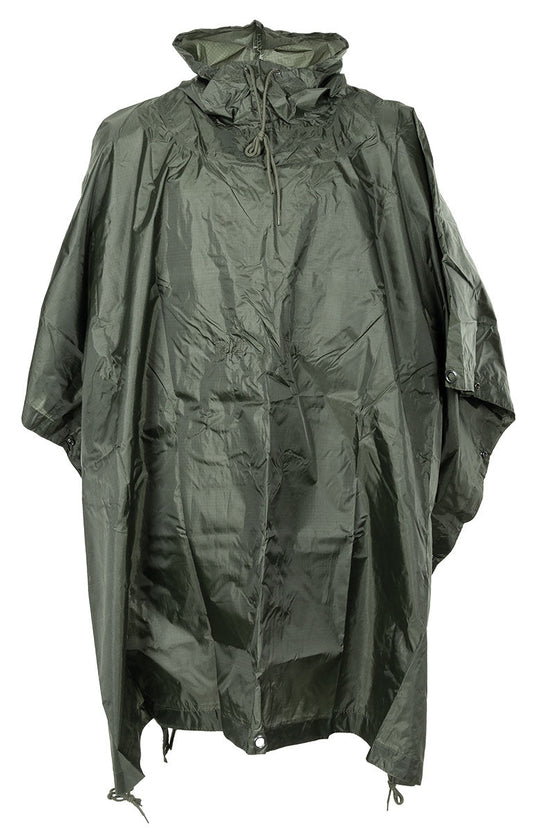Poncho Rip Stop Oliv MFH - Impermeabil, Poliester 100%