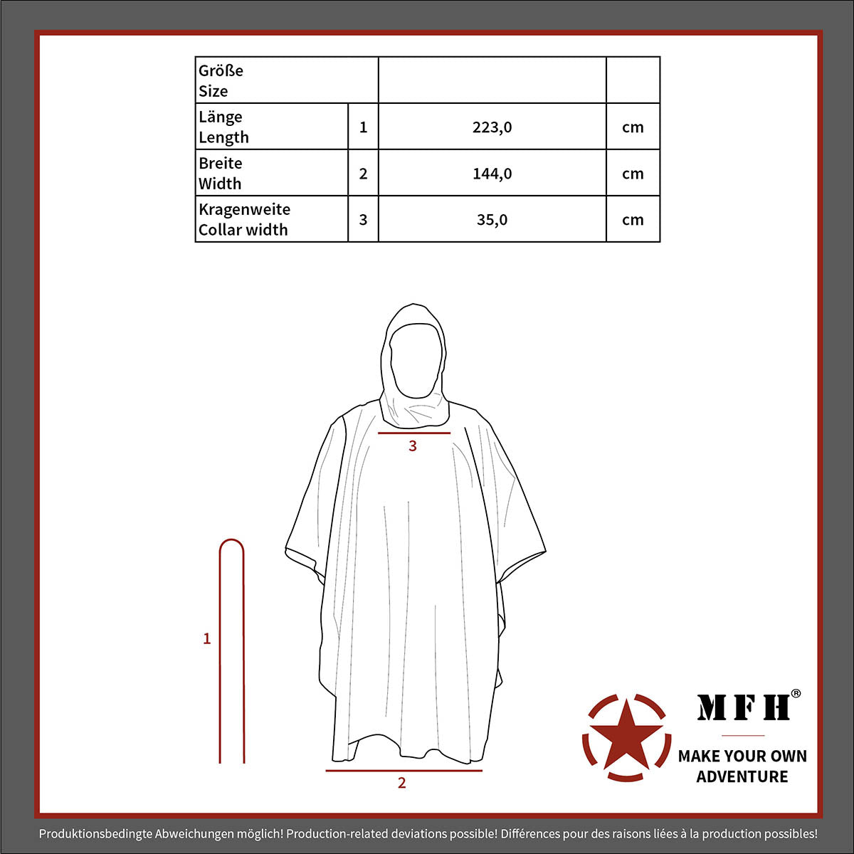 Poncho Rip Stop Oliv MFH - Impermeabil, Poliester 100%