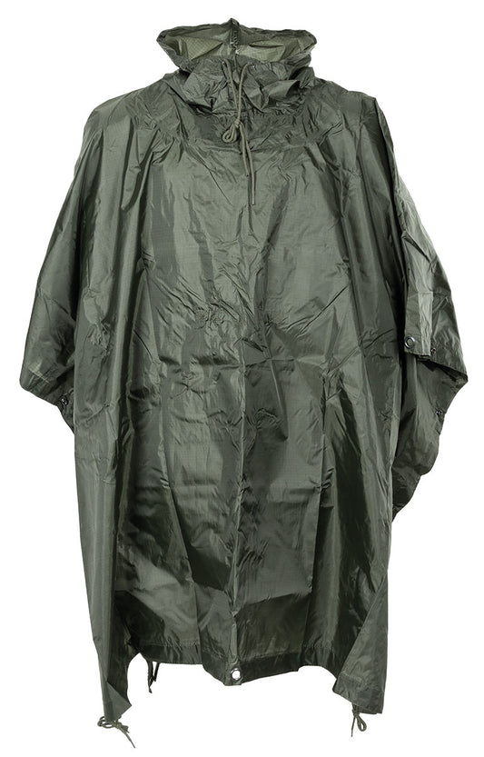 Poncho Rip Stop Oliv MFH - Impermeabil, Poliester 100%