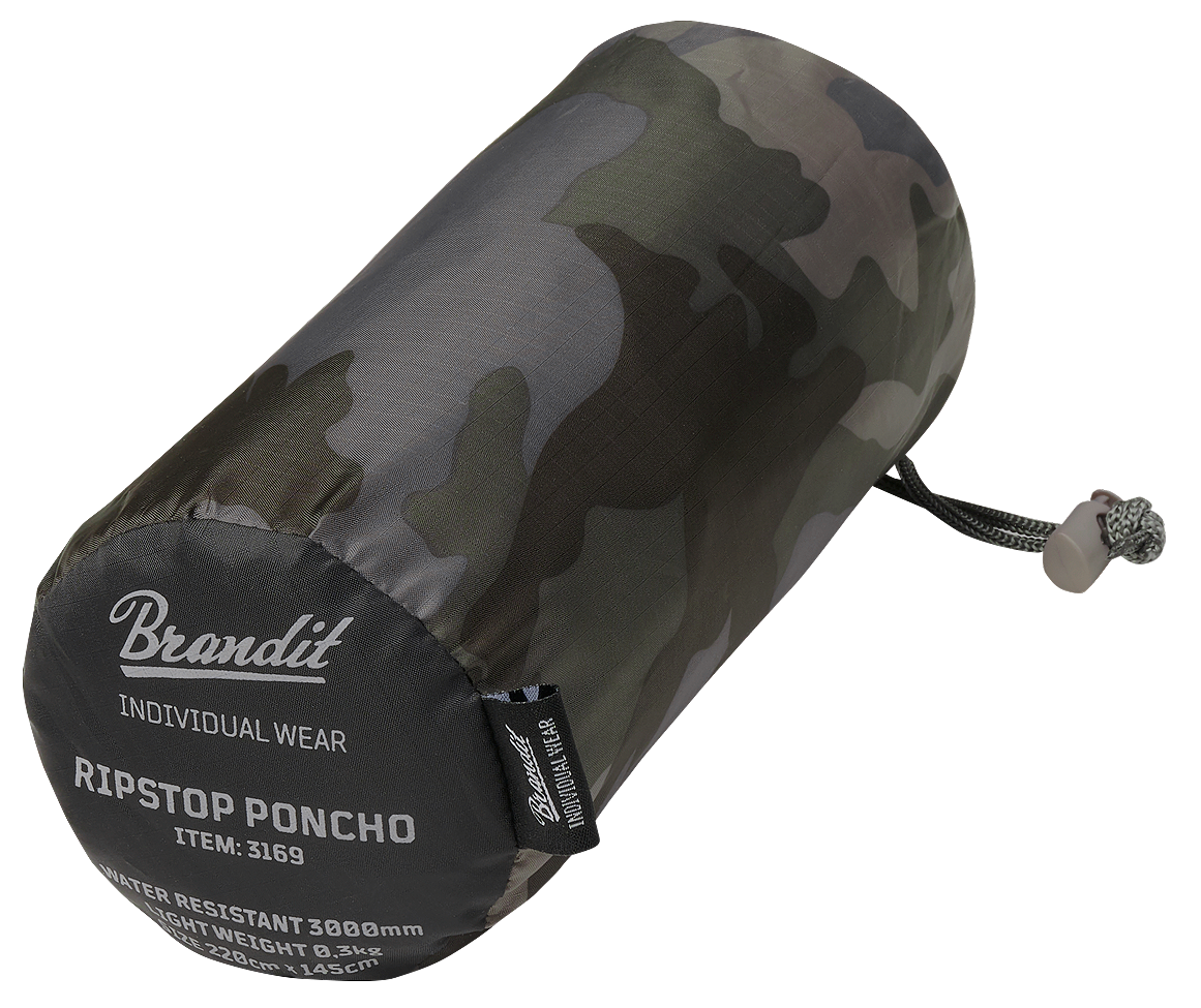 Poncho Ripstop Dark Camo Brandit - Protectie Esentiala