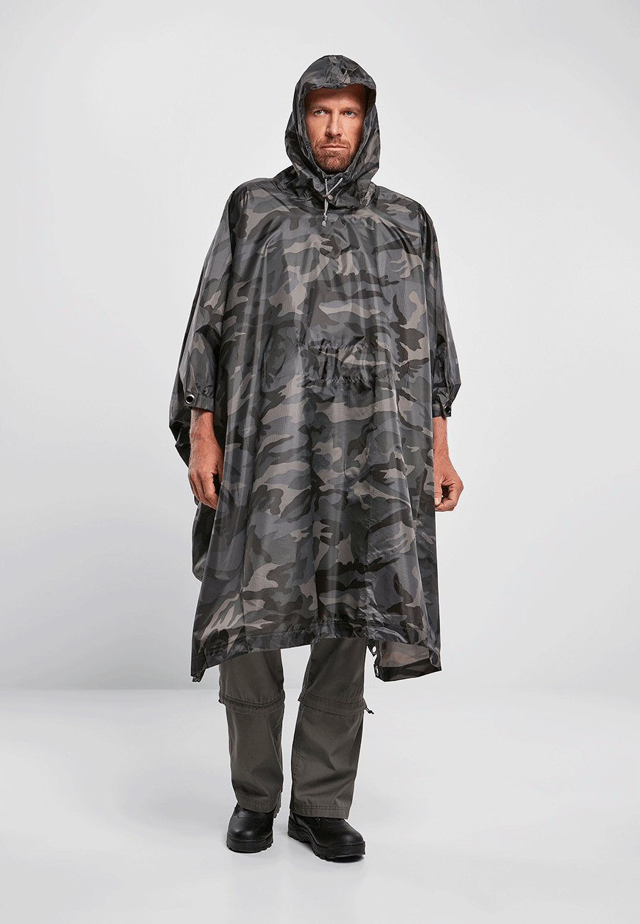 Poncho Ripstop Dark Camo Brandit - Protectie Esentiala