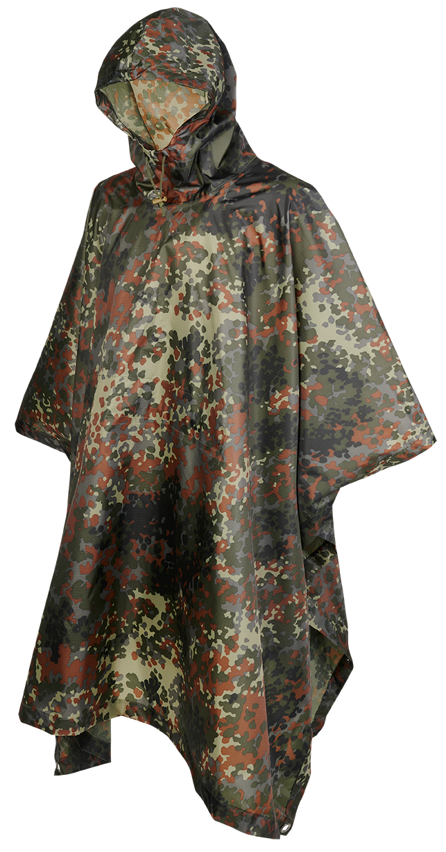 Poncho Ripstop Flecktarn Brandit - Protectie Esentiala