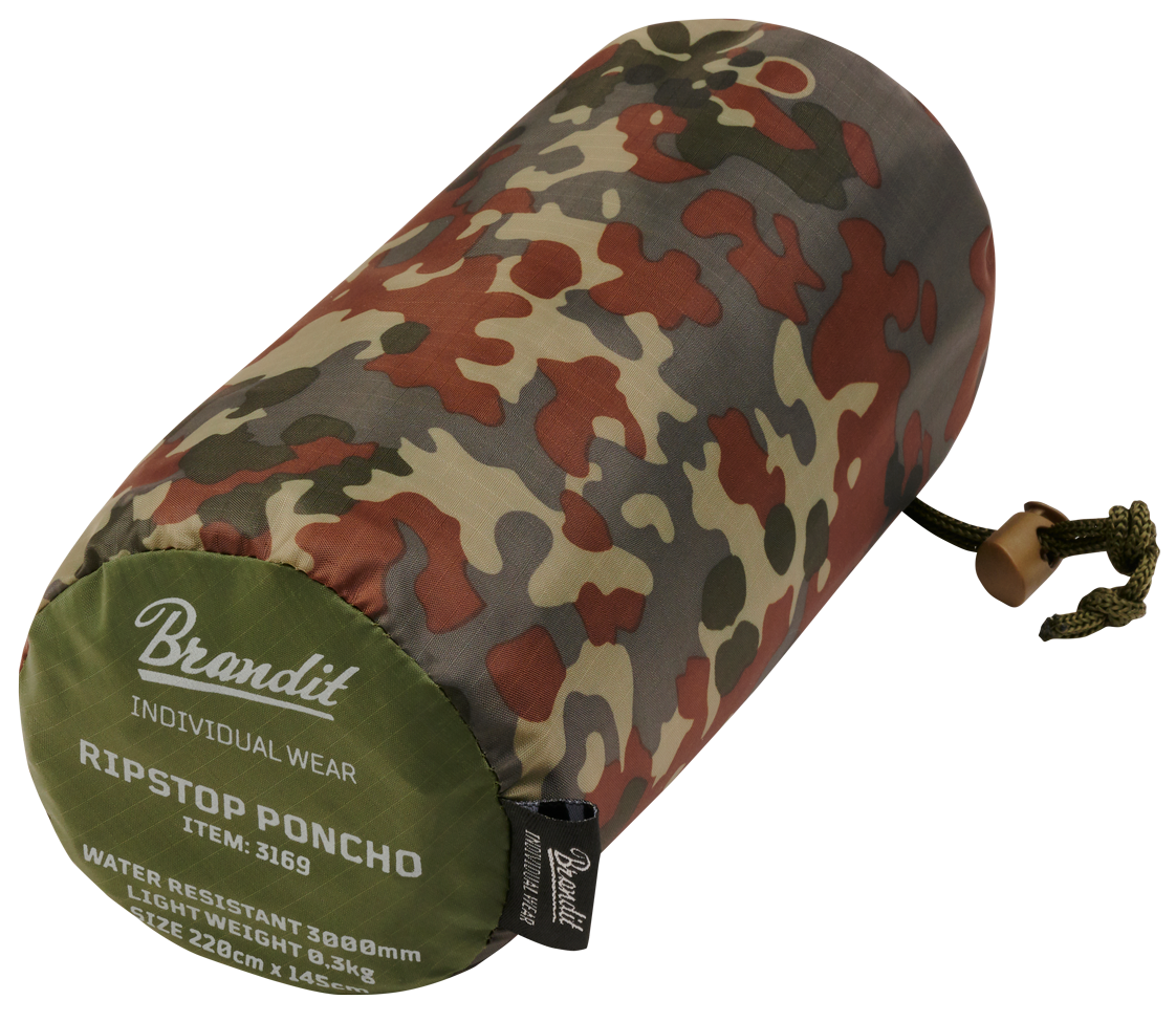 Poncho Ripstop Flecktarn Brandit - Protectie Esentiala