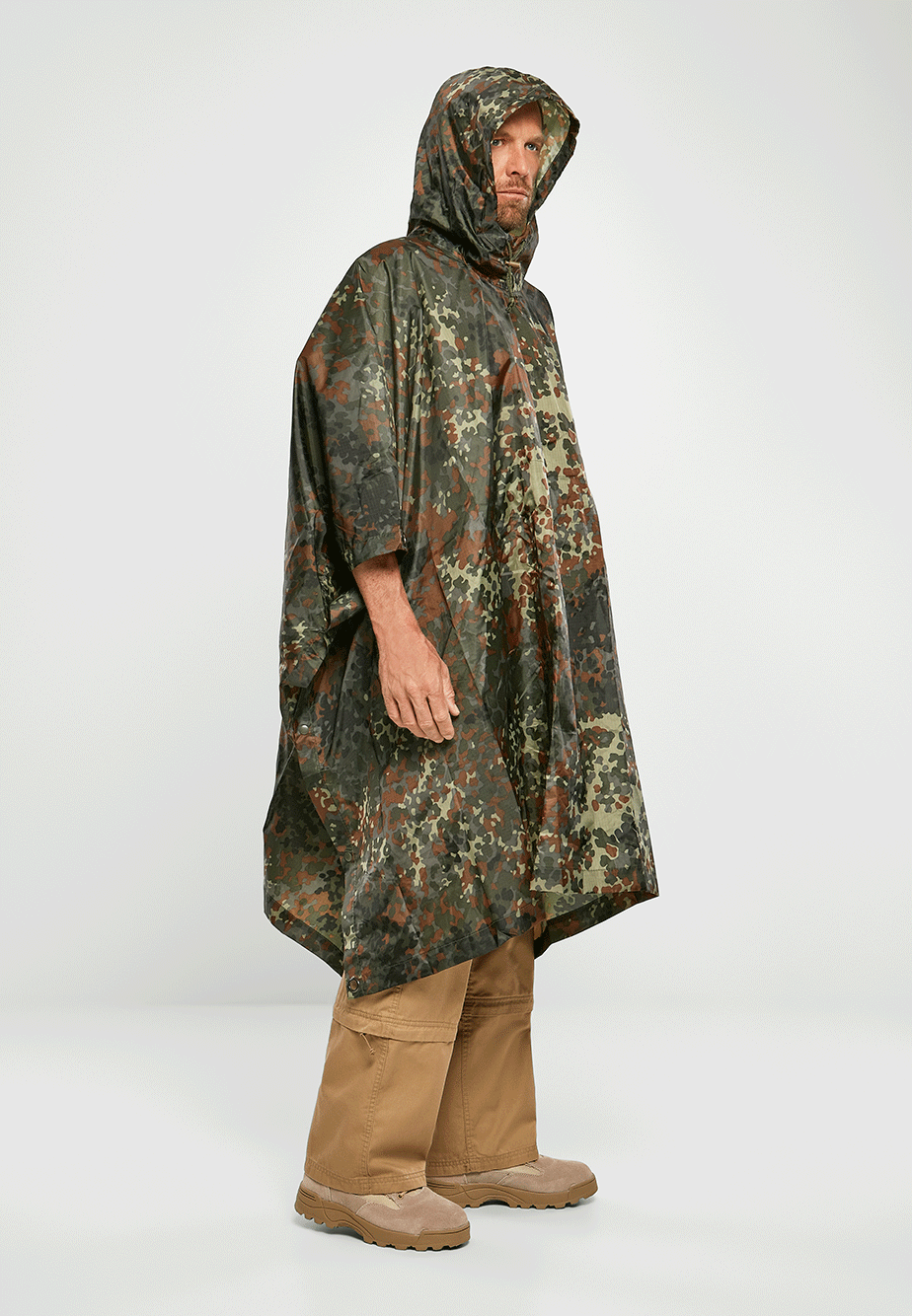 Poncho Ripstop Flecktarn Brandit - Protectie Esentiala