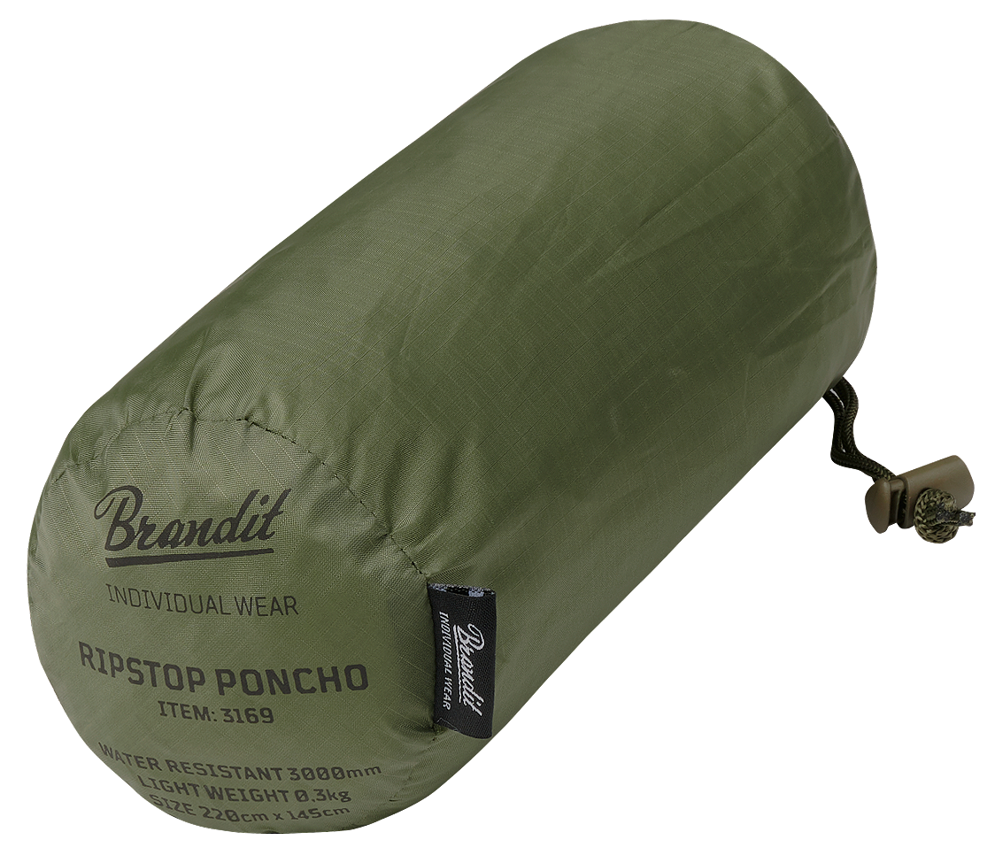 Poncho Ripstop Olive Brandit - Protectie Durabila in Orice Vreme