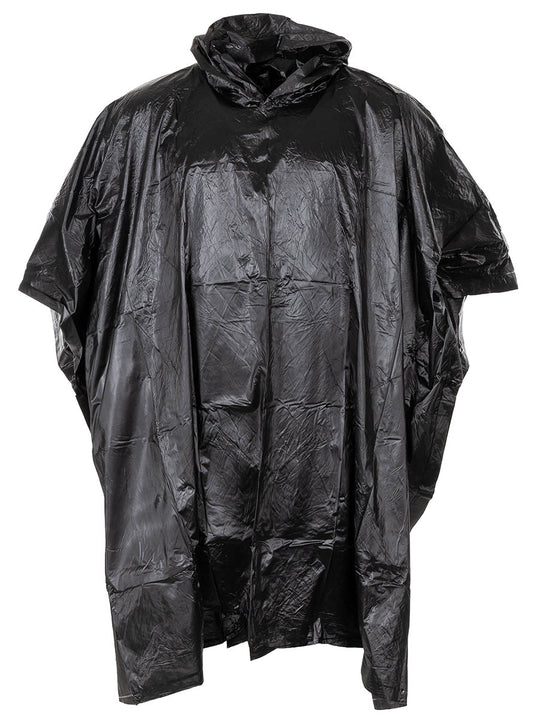 Poncho Vinil Negru MFH - 100% PVC, Cusături Sudate