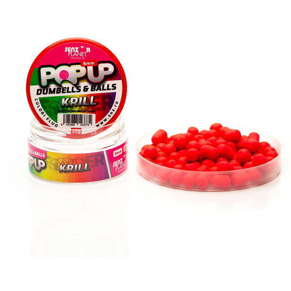 Pop-Up Dumbells&Balls Krill Roz 6mm Senzor - Atrație Crap, Vizibilitate Maximă
